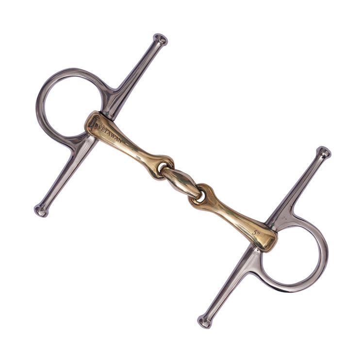 Full Cheek Curved sweet copper Snaffle Bit with Lozenge_2